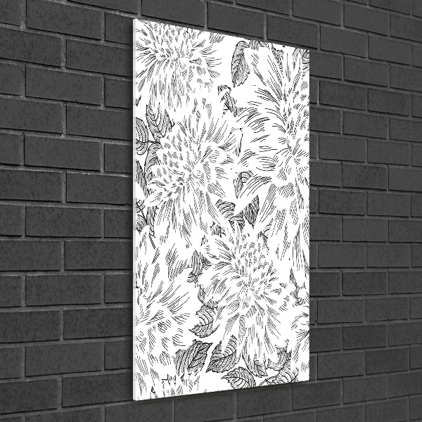 Quadro vetro verticale Peonie