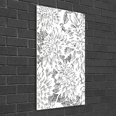 Quadro vetro verticale Peonie