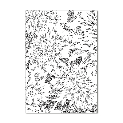 Quadro vetro verticale Peonie