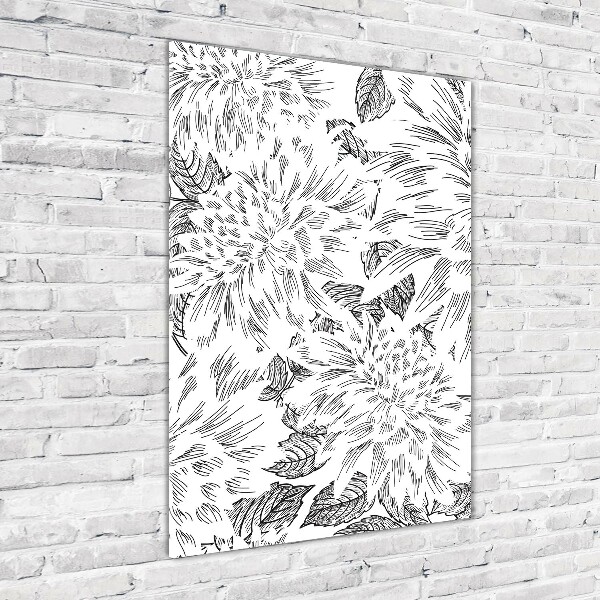 Quadro vetro verticale Peonie