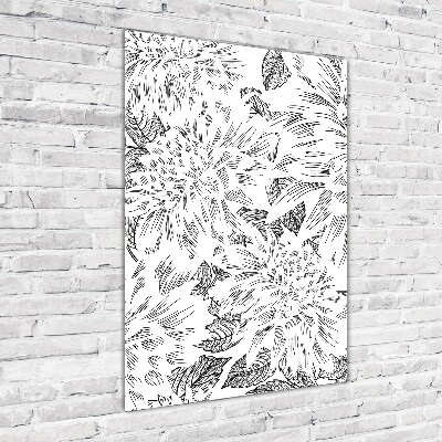 Quadro vetro verticale Peonie