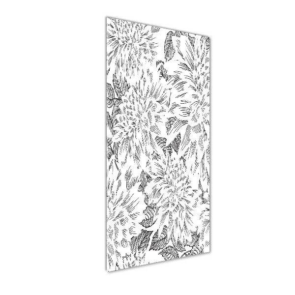 Quadro vetro verticale Peonie