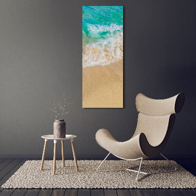 Quadro di vetro verticale Spiaggia e mare