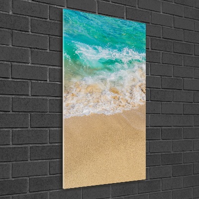 Quadro di vetro verticale Spiaggia e mare