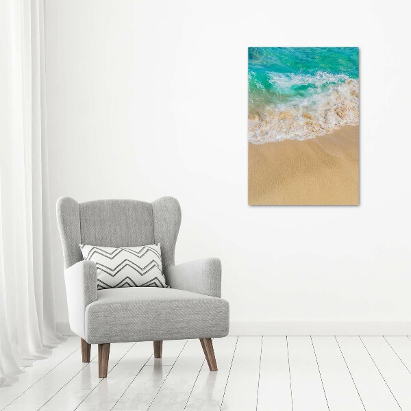 Quadro di vetro verticale Spiaggia e mare