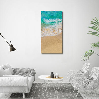 Quadro di vetro verticale Spiaggia e mare