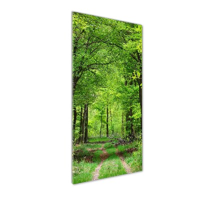 Quadro stampa su vetro verticale Foresta verde