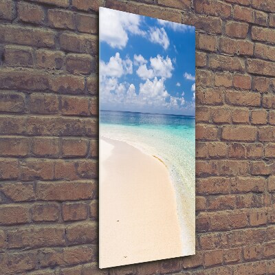Quadro vetro verticale Spiaggia delle Maldive