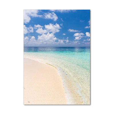 Quadro vetro verticale Spiaggia delle Maldive