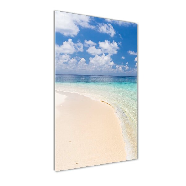 Quadro vetro verticale Spiaggia delle Maldive