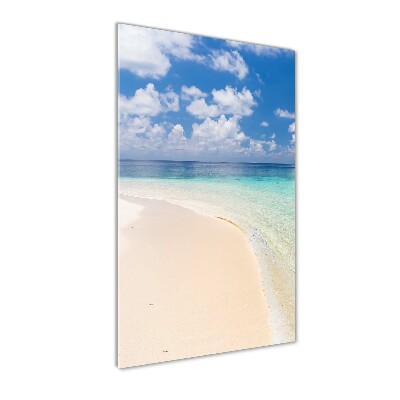Quadro vetro verticale Spiaggia delle Maldive