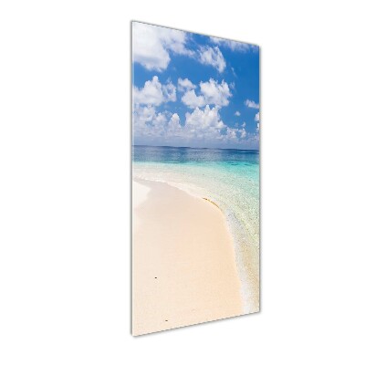 Quadro vetro verticale Spiaggia delle Maldive
