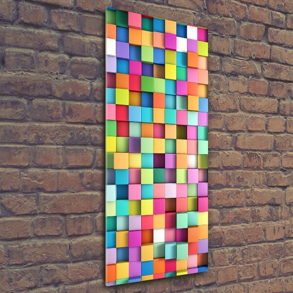 Quadro vetro verticale Quadrati di astrazione