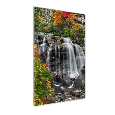 Quadro in vetro verticale Cascata in autunno
