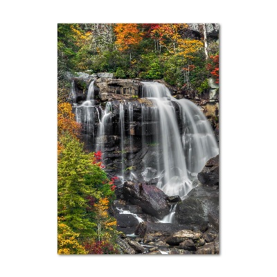 Quadro in vetro verticale Cascata in autunno