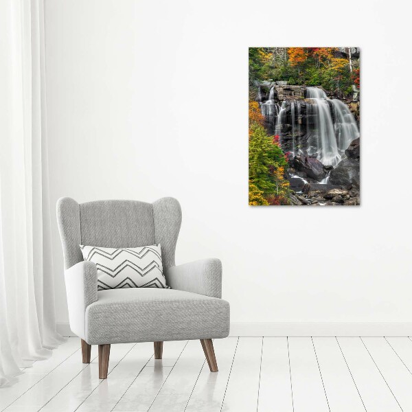 Quadro in vetro verticale Cascata in autunno
