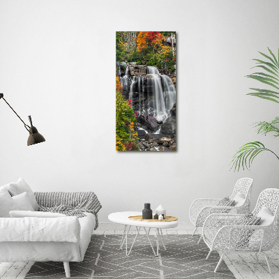 Quadro in vetro verticale Cascata in autunno