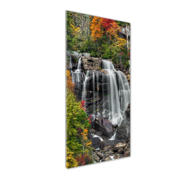 Quadro in vetro verticale Cascata in autunno