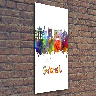 Quadro stampa su vetro verticale Danzica colorata