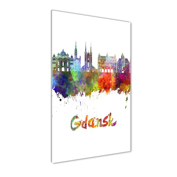 Quadro stampa su vetro verticale Danzica colorata