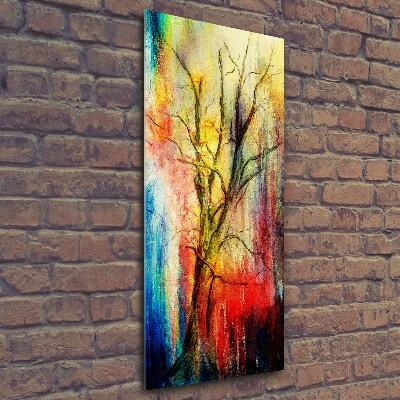 Quadro di vetro verticale Albero astratto