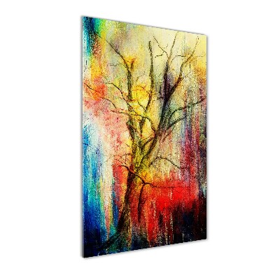 Quadro di vetro verticale Albero astratto