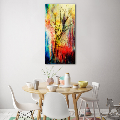 Quadro di vetro verticale Albero astratto