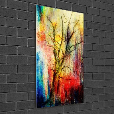 Quadro di vetro verticale Albero astratto