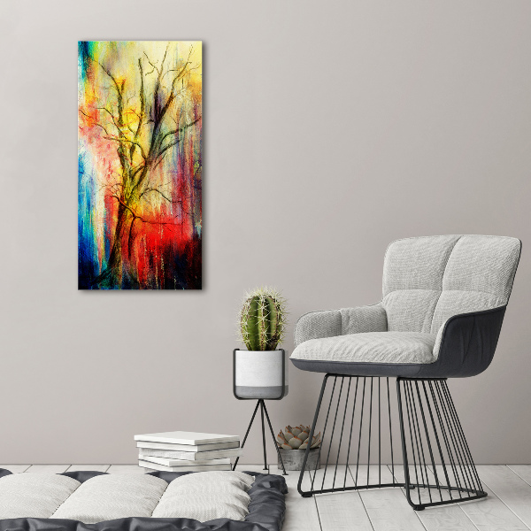 Quadro di vetro verticale Albero astratto