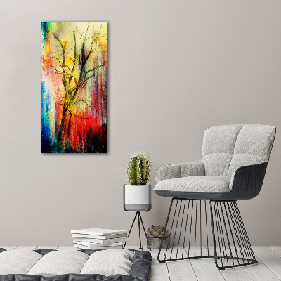 Quadro di vetro verticale Albero astratto