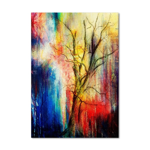 Quadro di vetro verticale Albero astratto