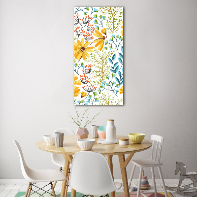 Quadro di vetro verticale Fiori selvatici
