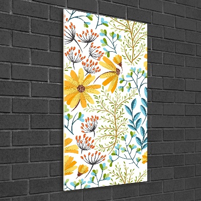 Quadro di vetro verticale Fiori selvatici