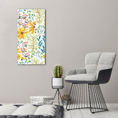 Quadro di vetro verticale Fiori selvatici
