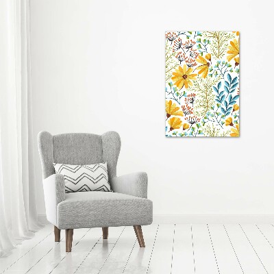 Quadro di vetro verticale Fiori selvatici