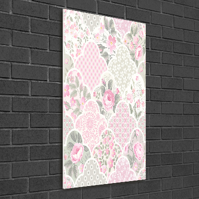 Quadro vetro verticale Rose