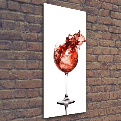 Quadro in vetro verticale Un bicchiere di vino