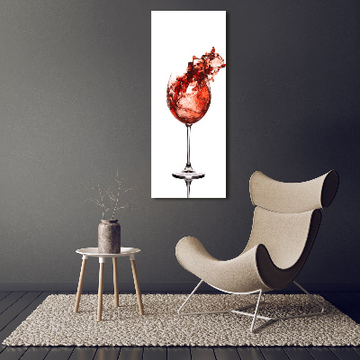 Quadro in vetro verticale Un bicchiere di vino