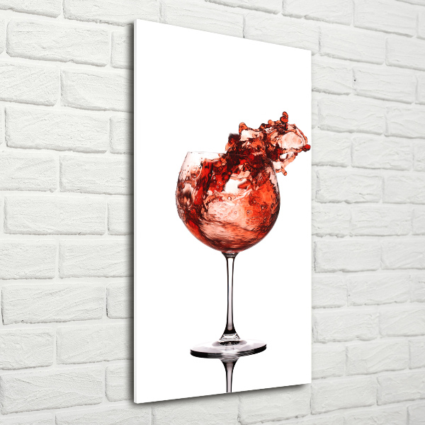 Quadro in vetro verticale Un bicchiere di vino