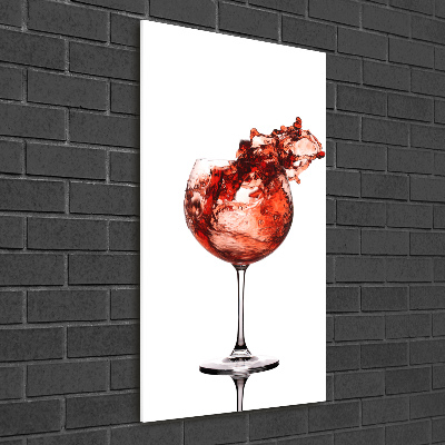 Quadro in vetro verticale Un bicchiere di vino