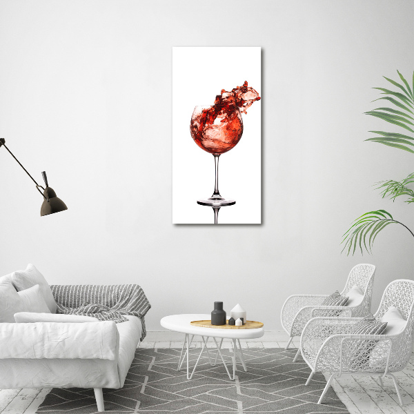Quadro in vetro verticale Un bicchiere di vino