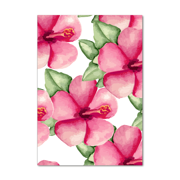 Quadro di vetro verticale Fiori tropicali