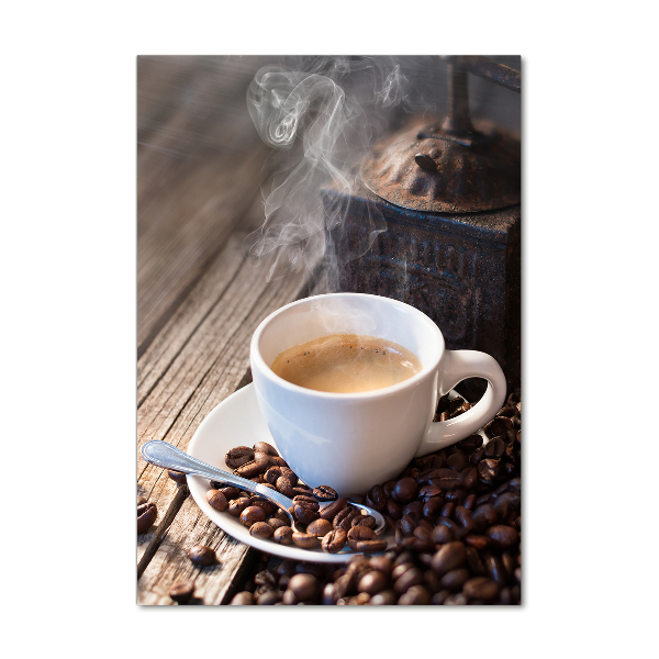 Quadro in vetro verticale Una tazza di caffè
