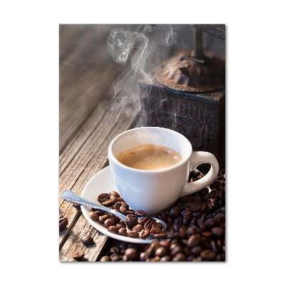 Quadro in vetro verticale Una tazza di caffè