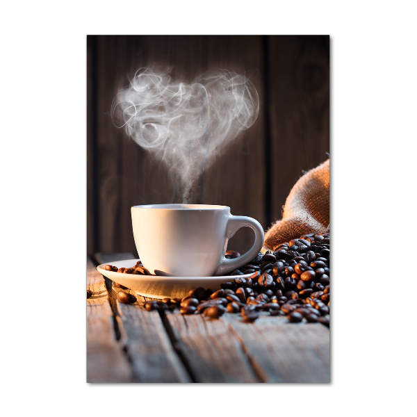 Quadro di vetro verticale Una tazza di caffè