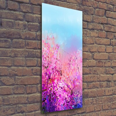 Quadro vetro verticale Fiori di ciliegio