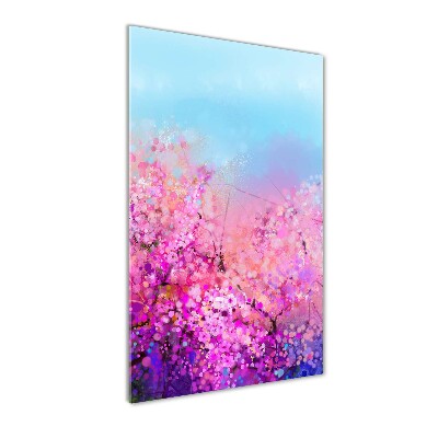 Quadro vetro verticale Fiori di ciliegio