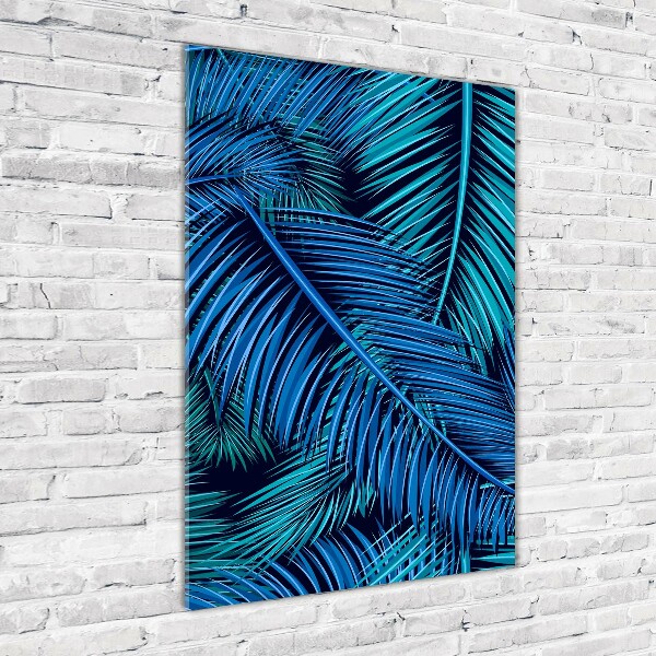 Quadro vetro verticale Foglie di palma
