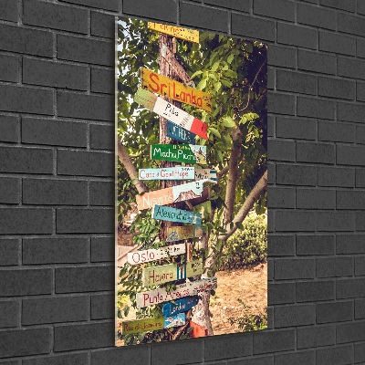 Quadro stampa su vetro verticale Segnaletica