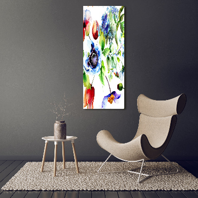 Quadro in vetro verticale Fiori selvatici